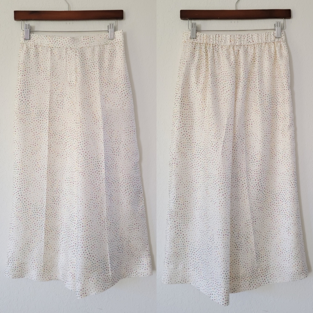 THEORY Raoka Wide-Leg Silk Pants In Tossed Square XS.